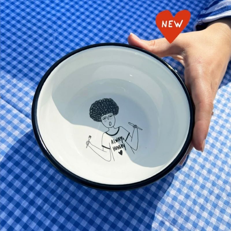helen b Schüssel Emaille 'always hungry rita'