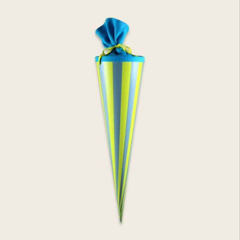 Schultüte 'Streifen, blau/türkis' (70cm) Ava&Yves
