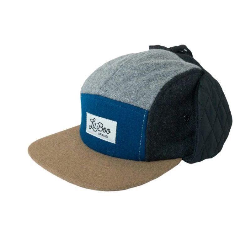 Lil' Boo WollKappe mit Ohren 'Grau/Blau'