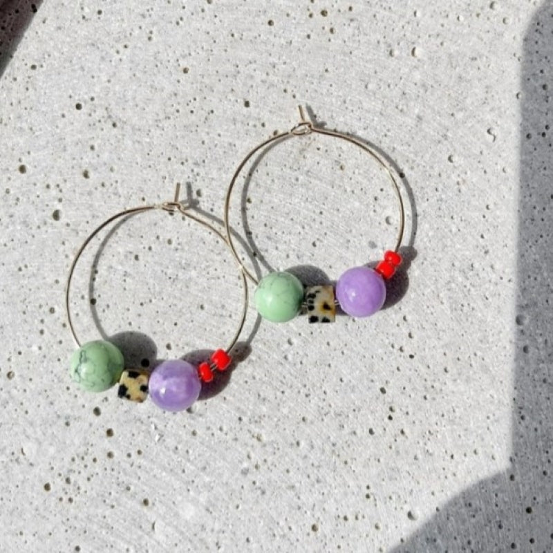 Ute Arnold Studio Ohrringe 'Nia' 14K goldfilled bunte Creolen (verschiedene Farben)