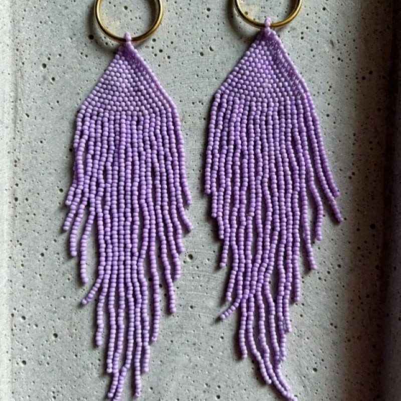 Ute Arnold Studio Ohrringe 'Statement BOHO Love' in Flieder und Coral-Rose