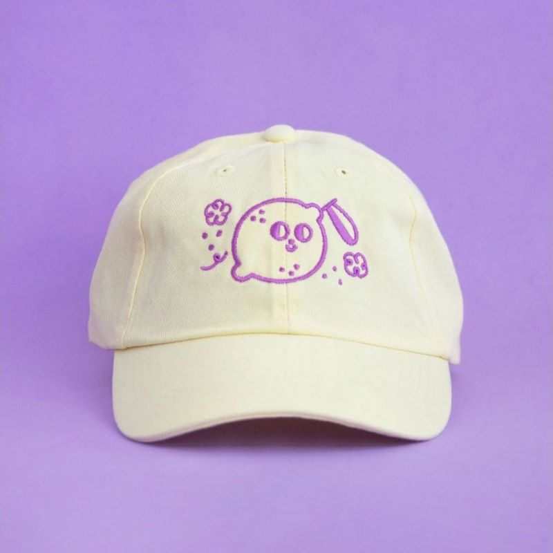 Ana Seixas Cap 'Magic Lemon Cap // Light Yellow & Purple'