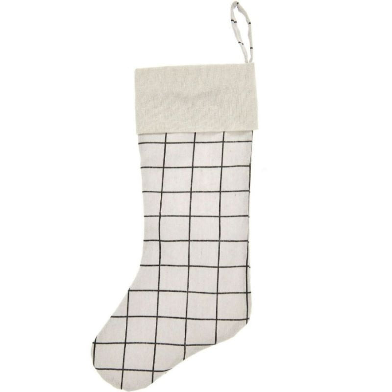 Rico Design Weihnachtssocke 'grid Weiß-Schwarz'