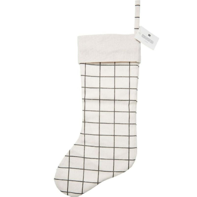 Rico Design Weihnachtssocke 'grid Weiß-Schwarz'