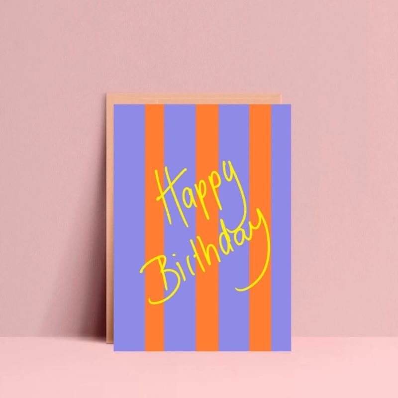 Ute Arnold Studio Postkarte 'Happy Birthday Stripes'