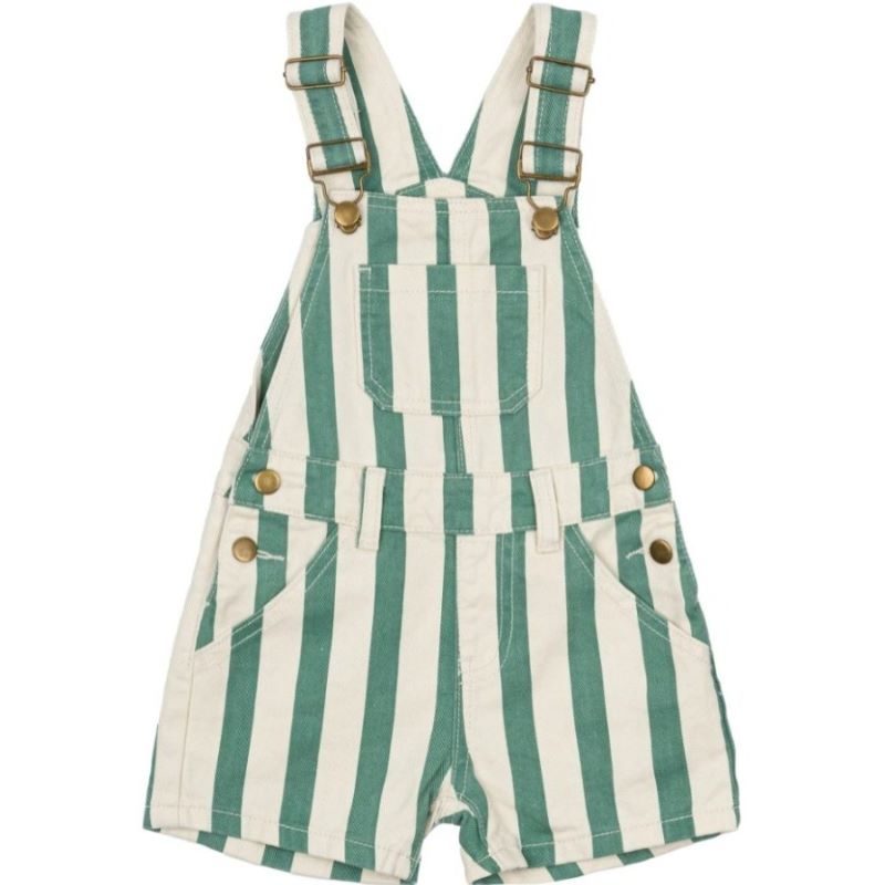 THE NEW TNSTNewman Kurze Latzhose 'Bottle Green Striped'