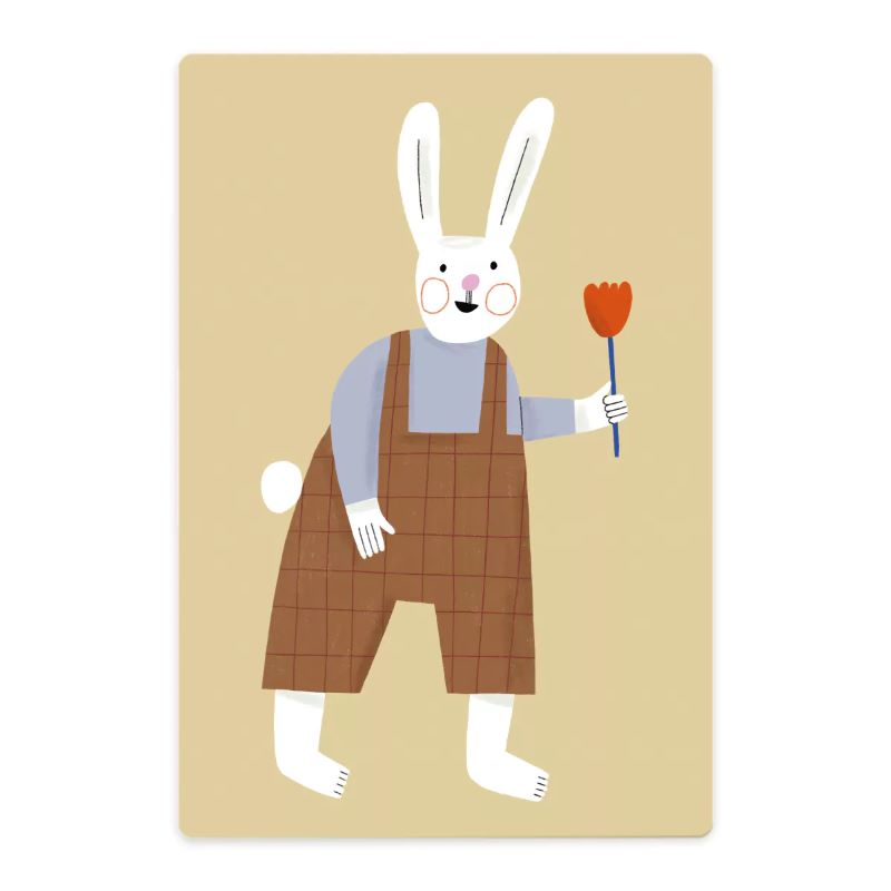 Kleines Schneidebrett 'Hase mit Tulpe' NUUKK