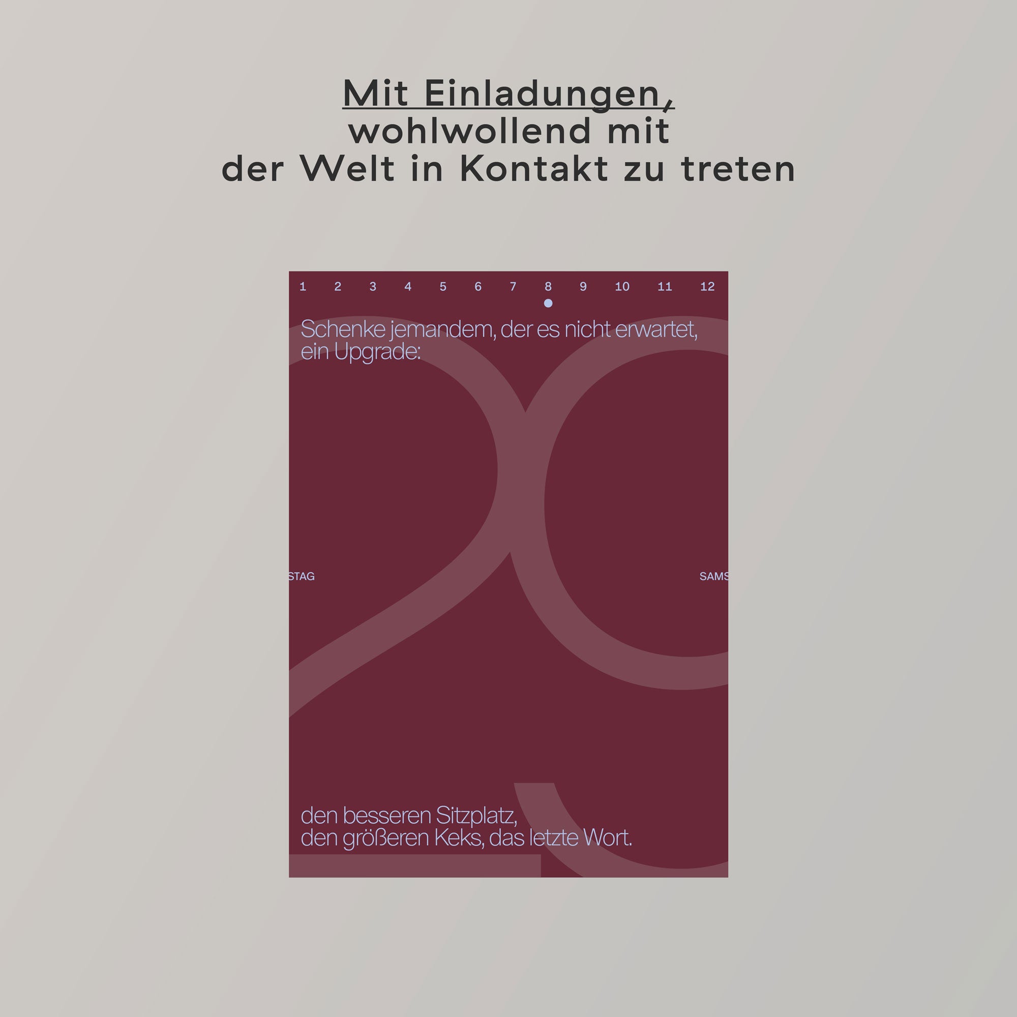 Abreisskalender »Create Space in 2026.« For you, for others, for what matters.