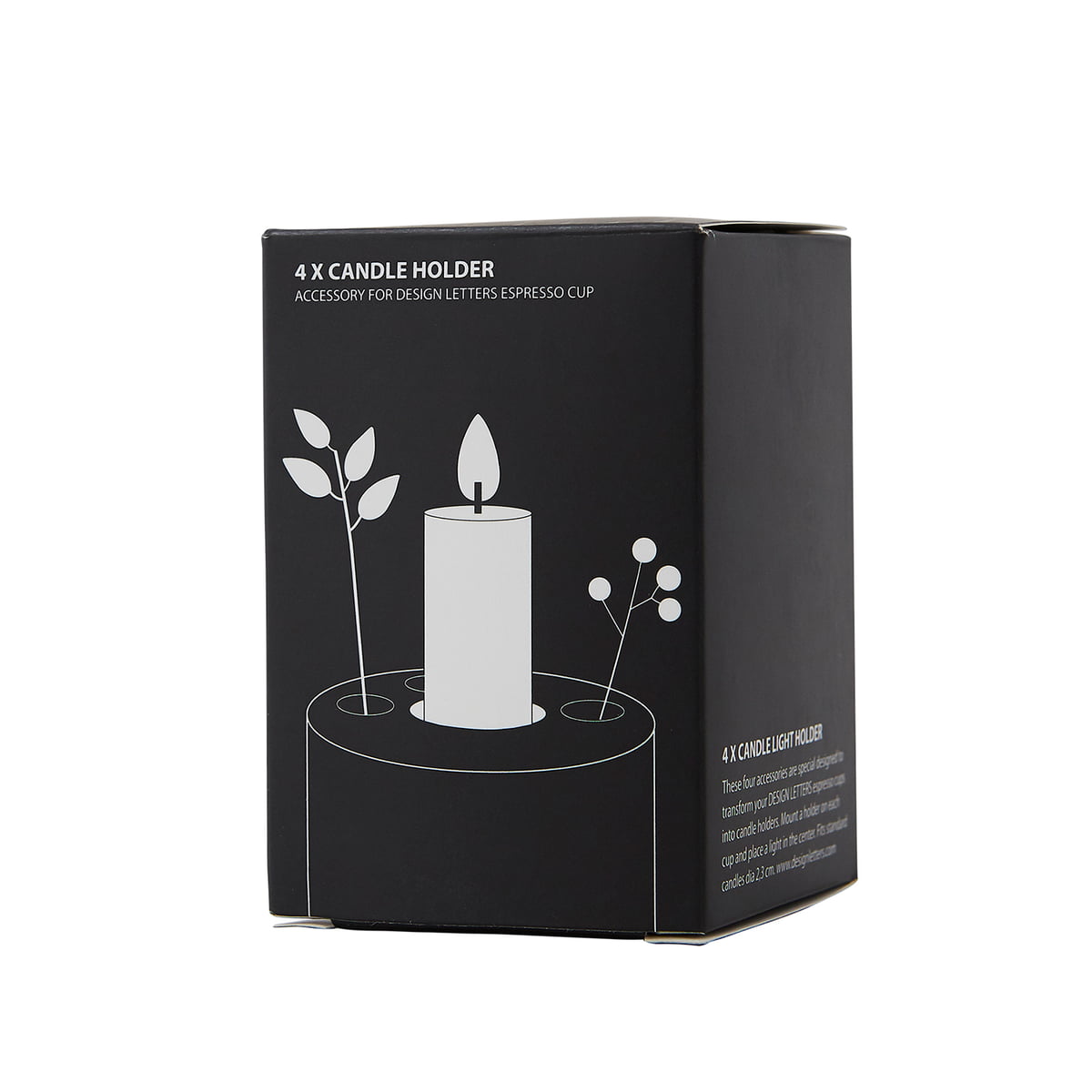 Kerzenhalter für Espresso-Becher von Design Letters 'Schwarz'