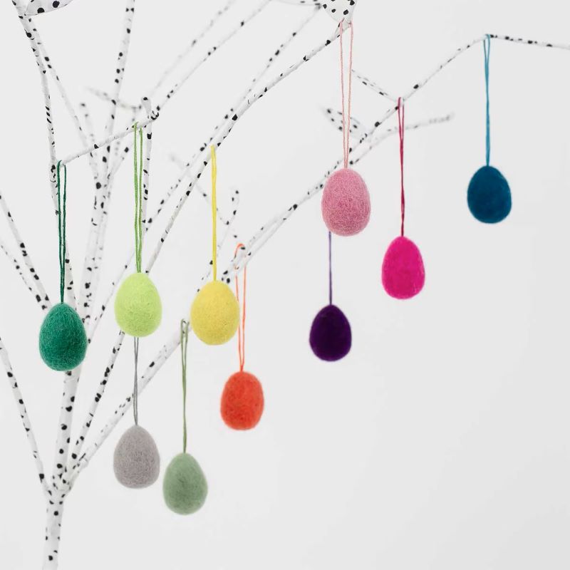 A World of Craft Anhänger 'Felt Eggs Bright' (10 Stück)