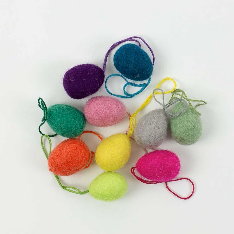 A World of Craft Anhänger 'Felt Eggs Bright' (10 Stück)