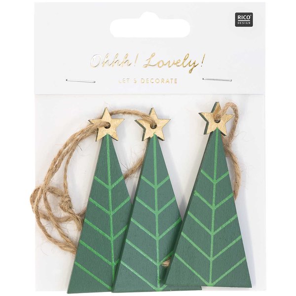 Holzhänger Tannenbaum 'grün'