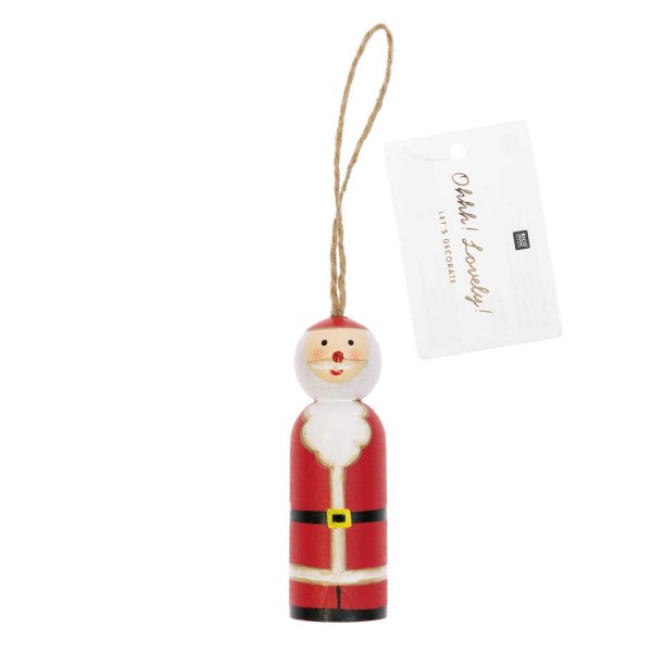 Holzanhänger Weihnachtsmann 'rot'