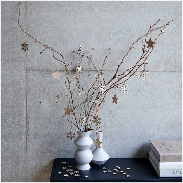 Holzhänger Schneeflocke 'natur'