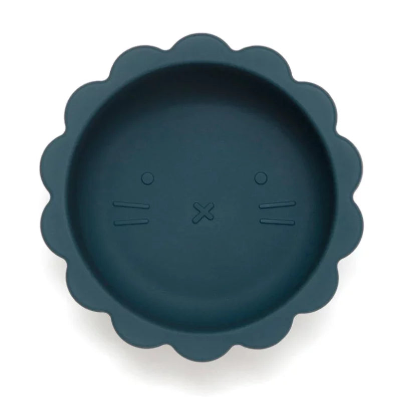 Petit Monkey SilikonSchüssel mit Saugboden 'LÖWE/Balsam Blue'