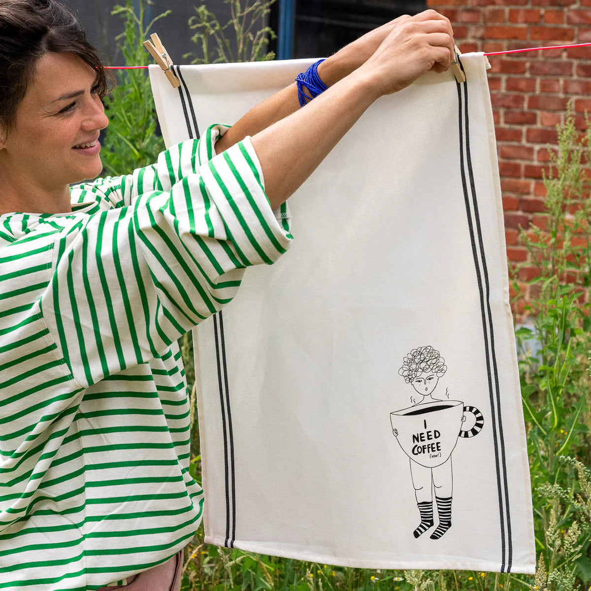 Helen B -Geschirrtuch 'coffee now'