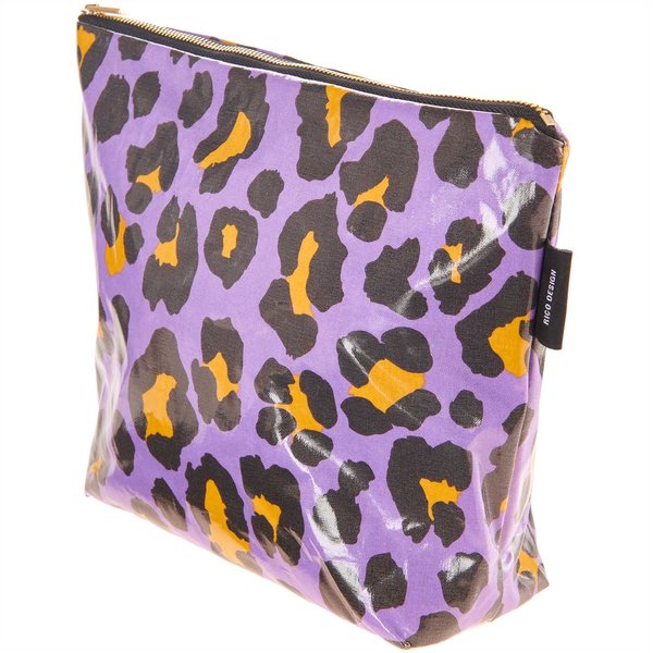 Kosmetiktasche - Groß 'Acid leo lila'