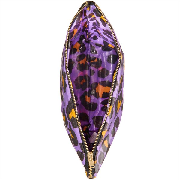 Kosmetiktasche - Groß 'Acid leo lila'