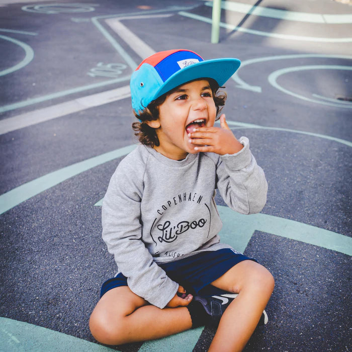 Block Bright red blue 5 Panel Cap von Lil'Boo