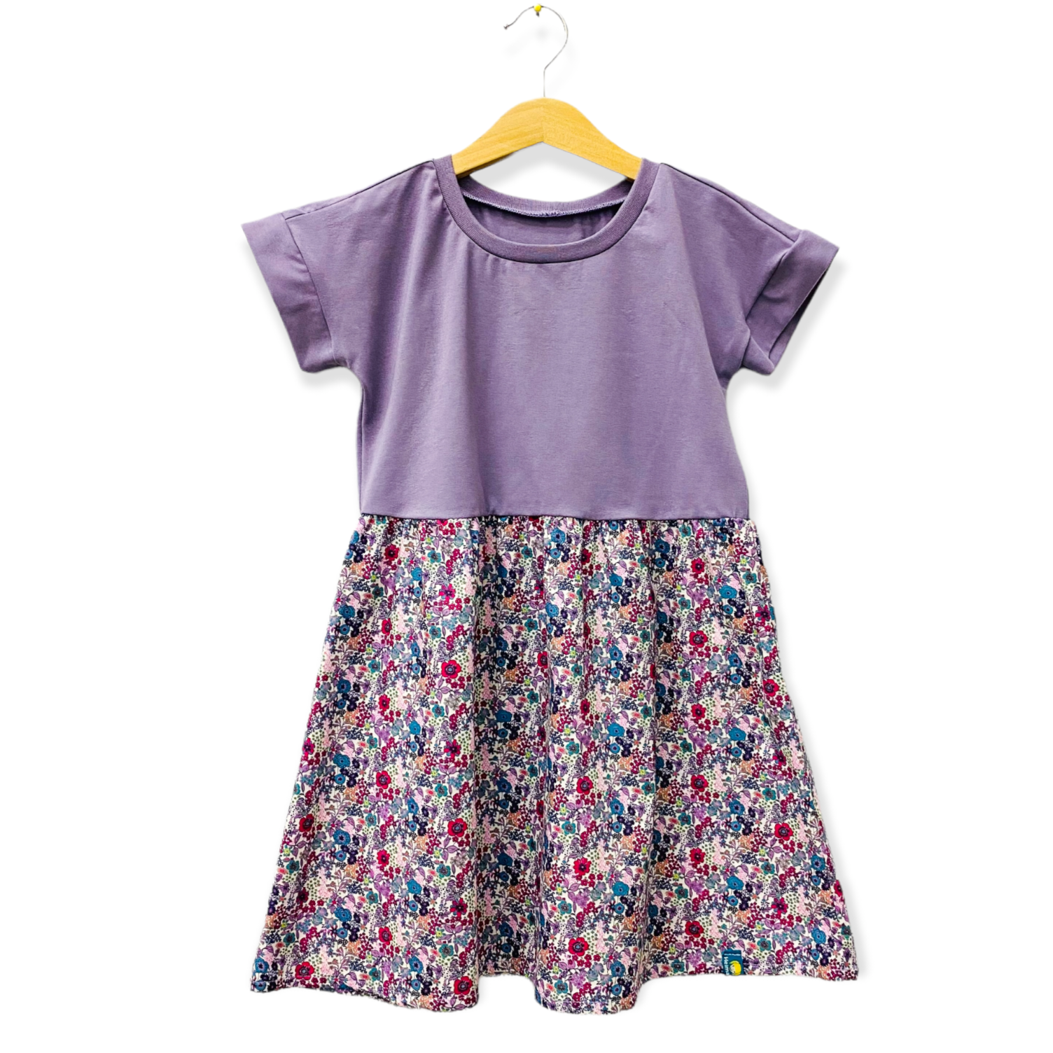 Passenkleid kurzarm flieder/Streublümchen