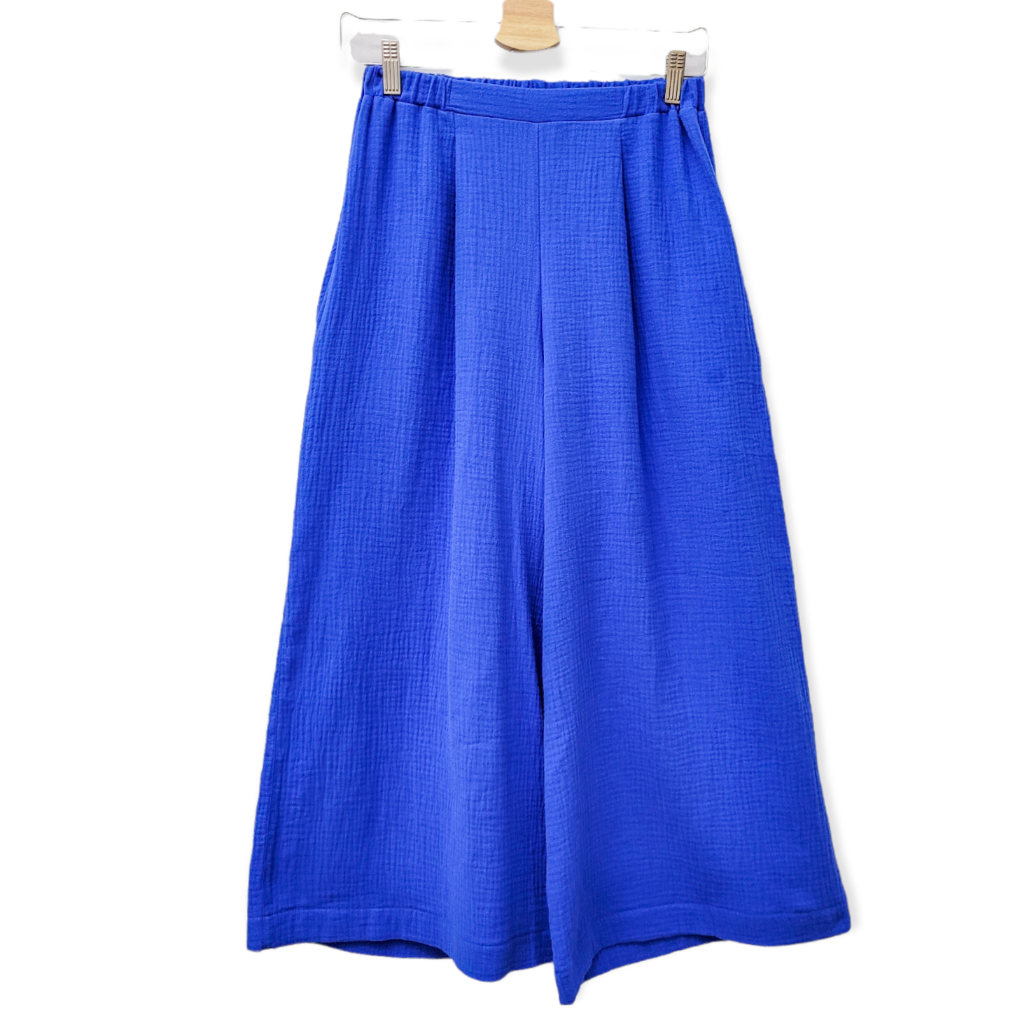 Culotte Musselin Damen knallblau