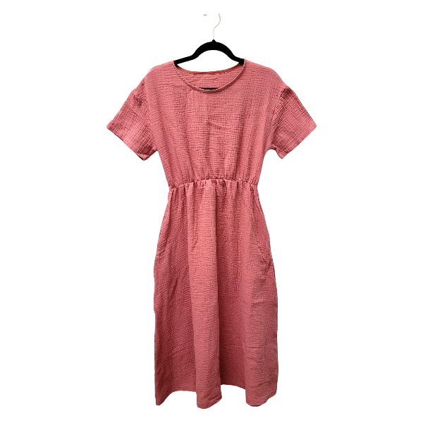 MidiKleid aus Musselin 'lachsrosa'