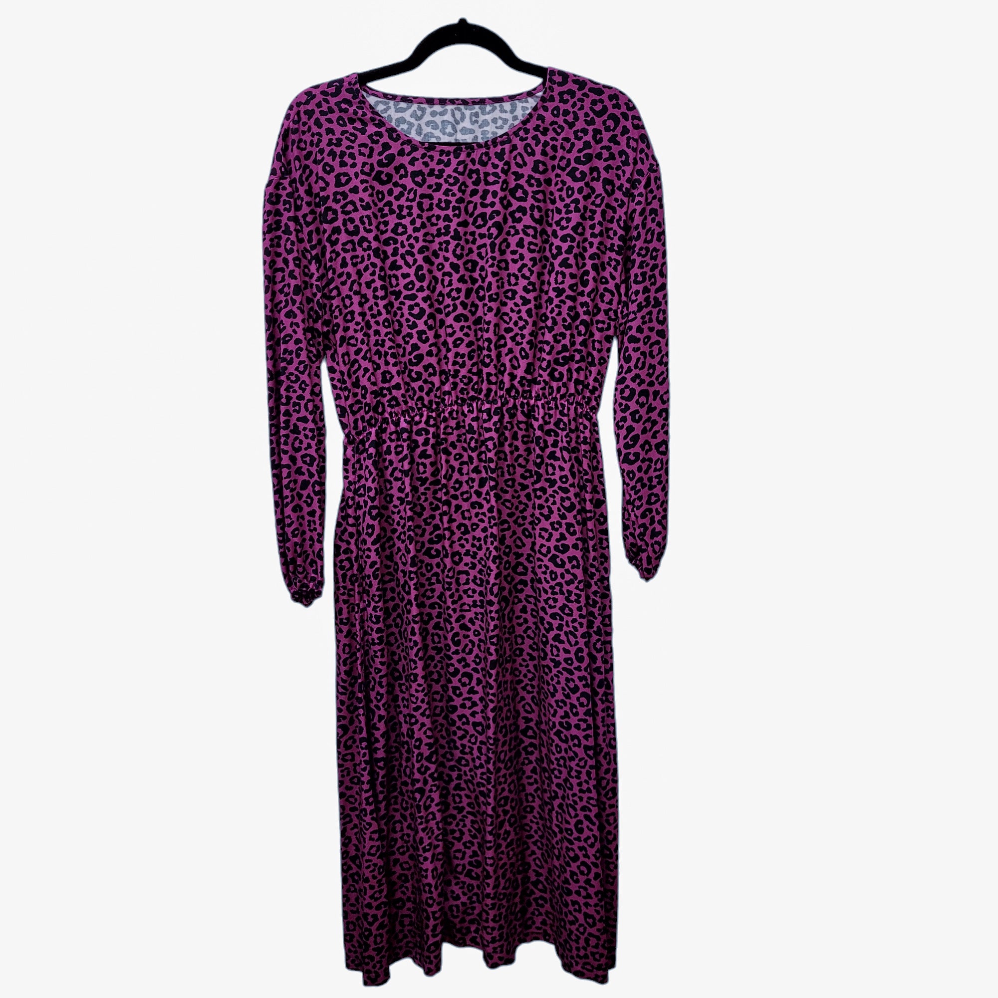 Lang/kurzarm MidiKleid aus Viskose 'Leo beere'