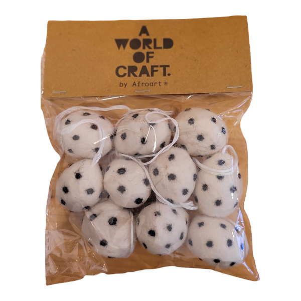 A World of Craft Anhänger 'Felt Eggs Black/White' (10 Stück)