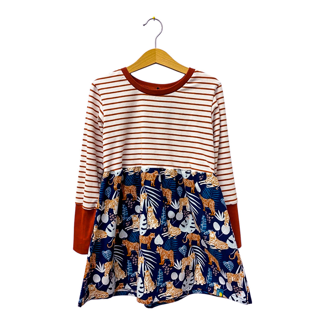Passenkleid Kinderkleid Tiger blau rost