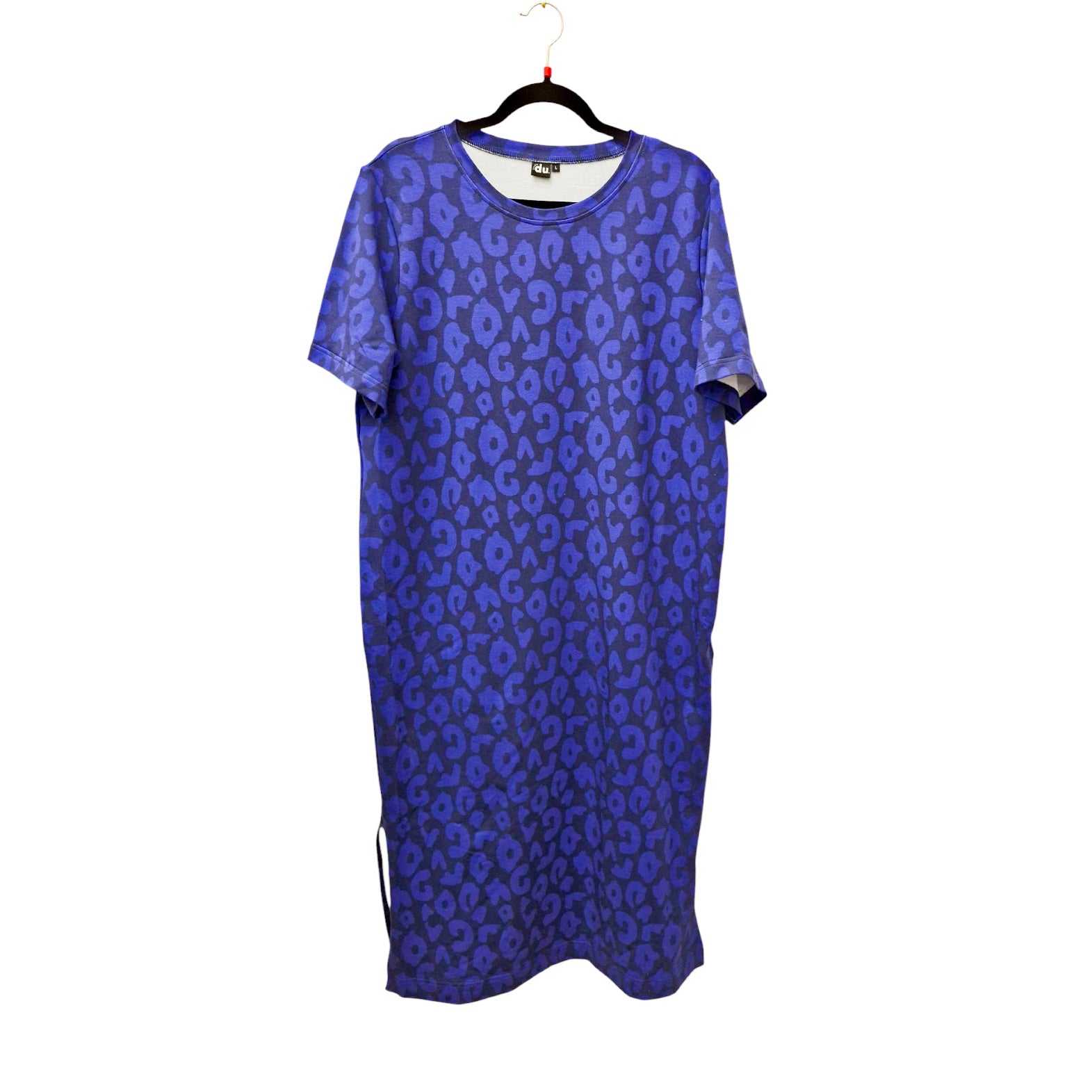 Shirtkleid 'leo/knallblau und grau'