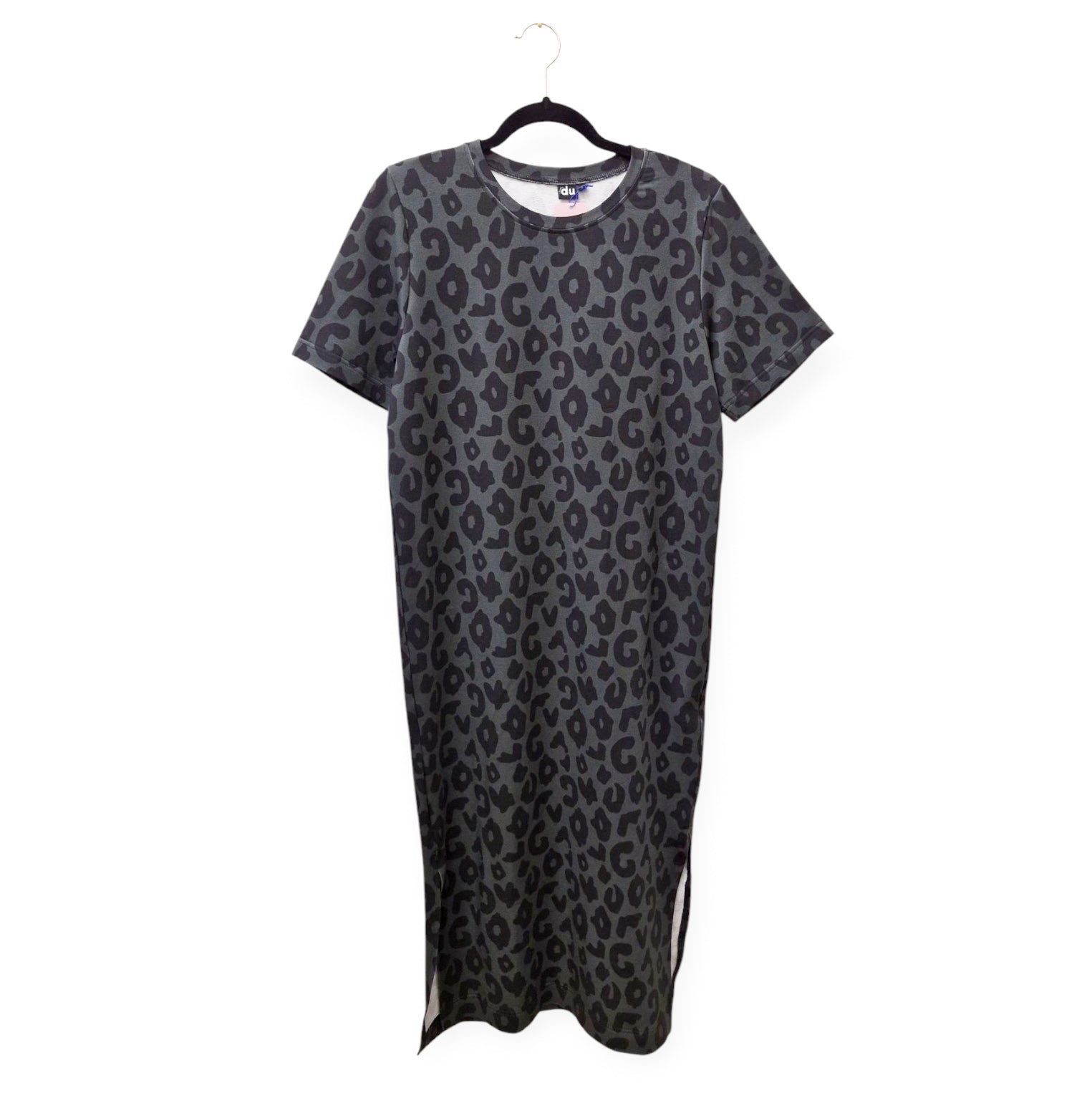 Shirtkleid 'leo/knallblau und grau'