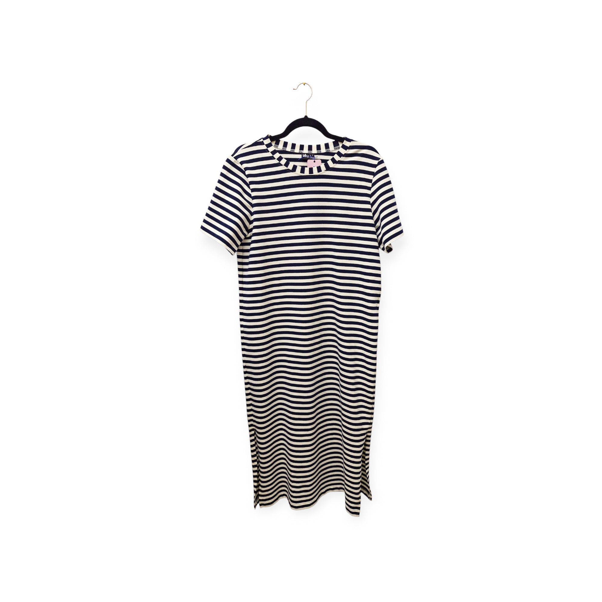 Shirtkleid 'gestreift/weiß marineblau'