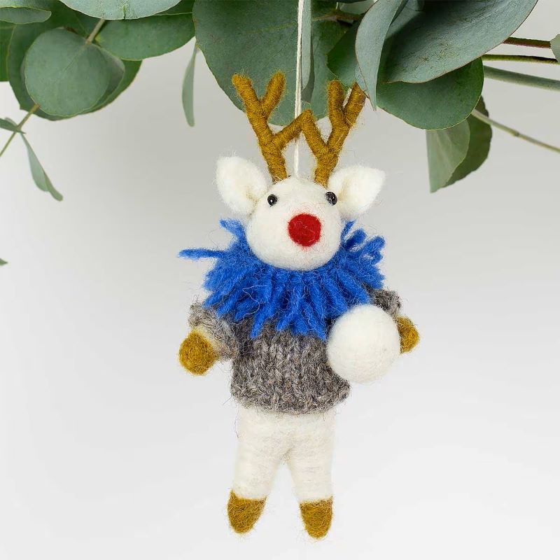 A World of Craft Weihnachtsanhänger 'Rudolf with Blue Collar'