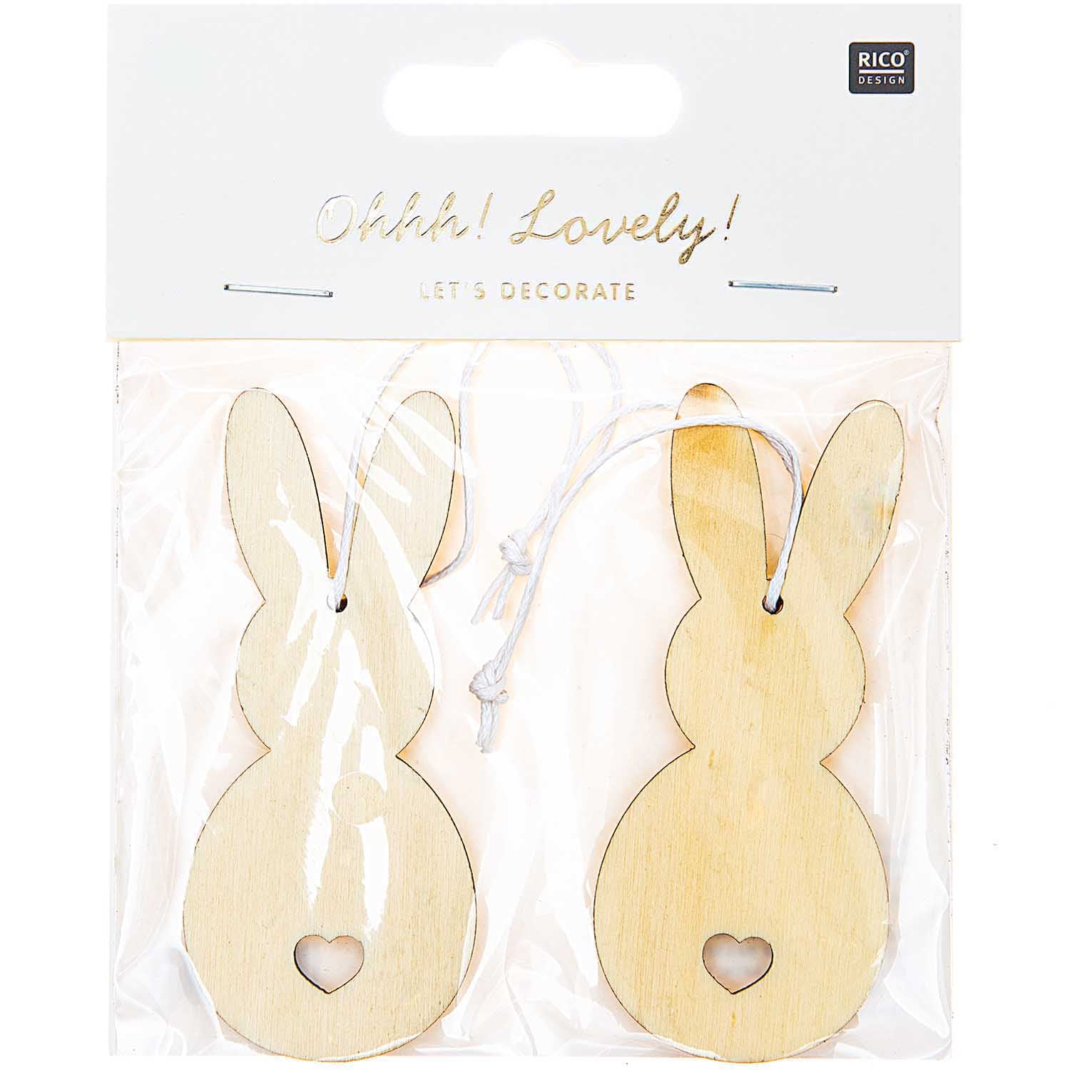 Holzanhänger 'Hase/natur'