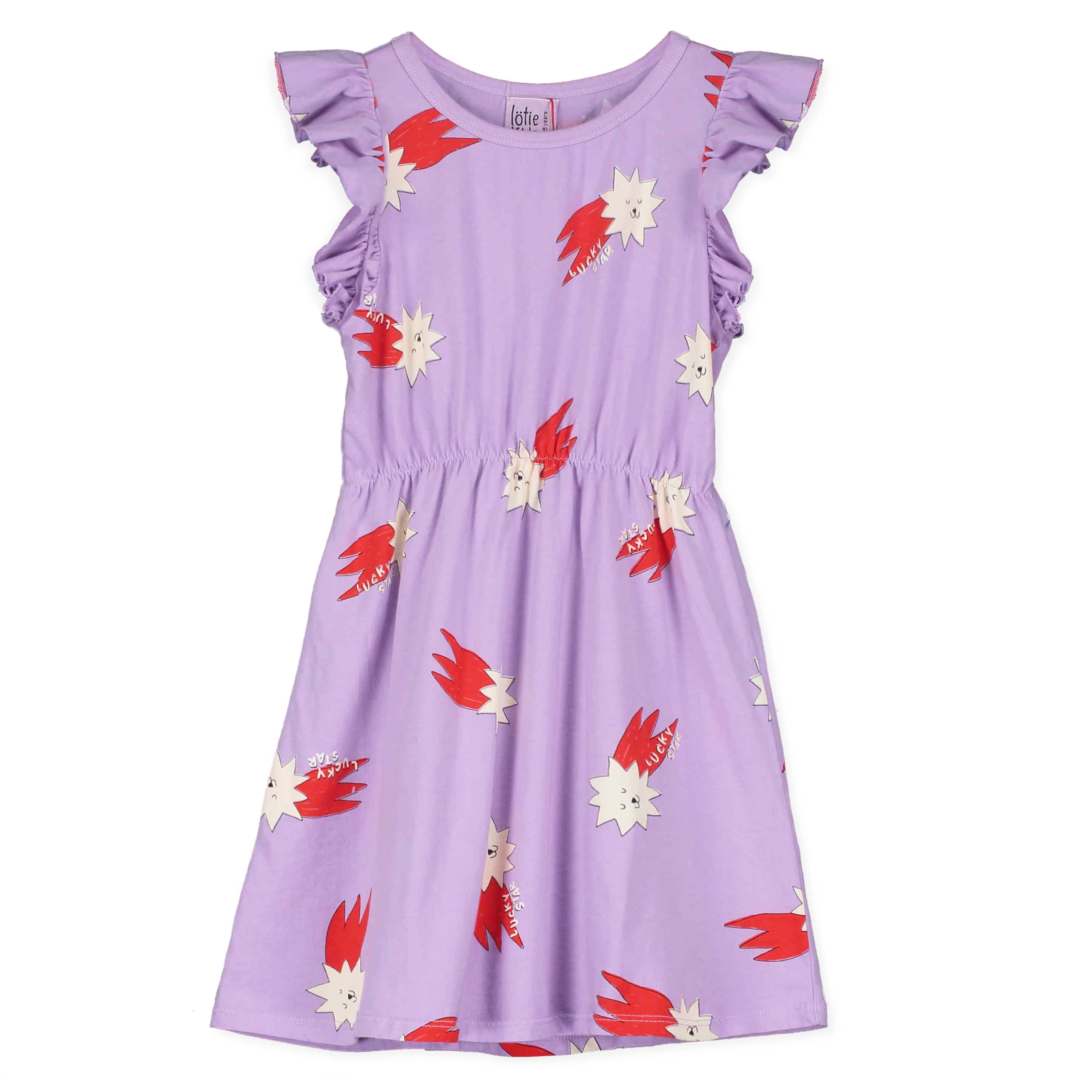 Lötiekids Ruffle Sleeve Dress Mauve