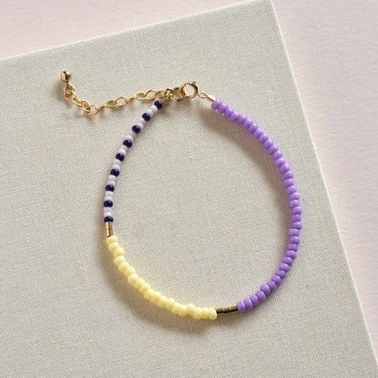 SanSan Perlenarmband LENTE 'lilac - lemon - navy dashed'