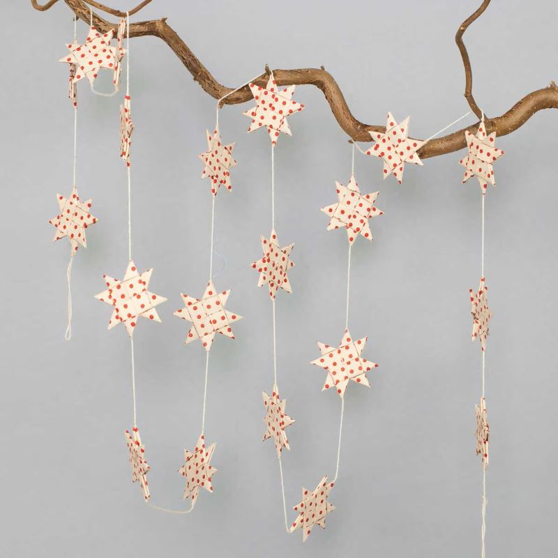 A World of Craft Girlande 'Swedish Star' (weiß/rot)