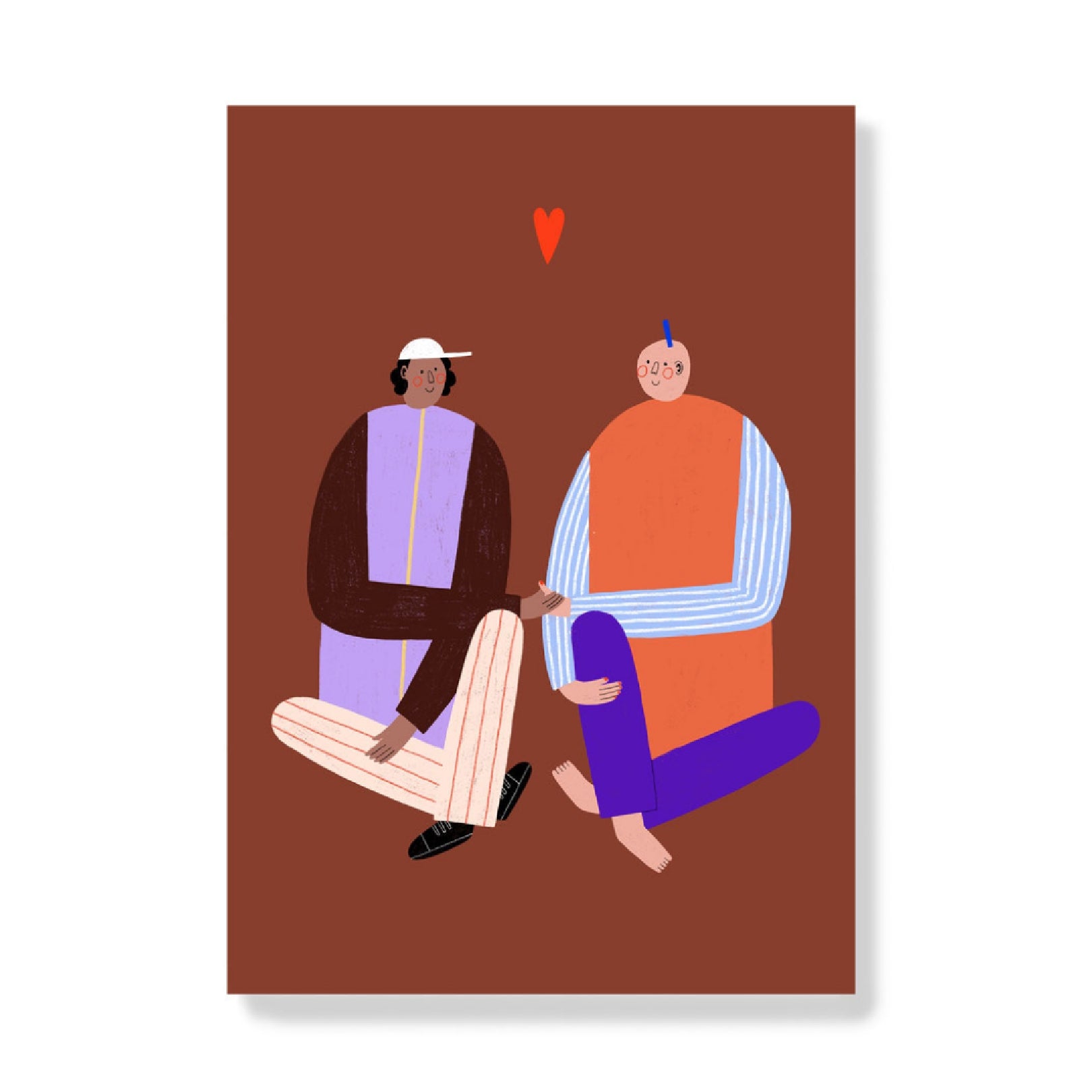 Postkarte 'sitting lovers' Anna Katharina Jansen