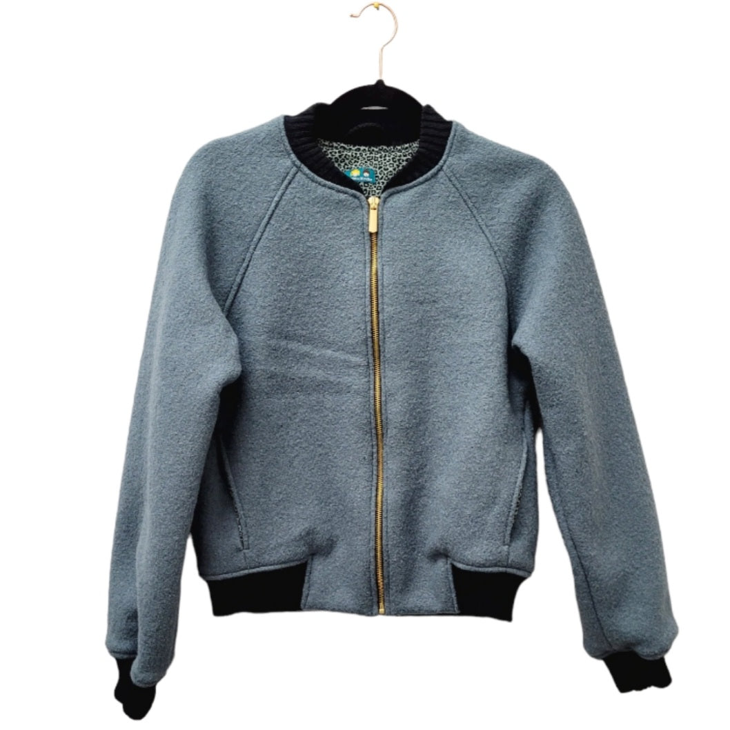 Bomberjacke Wollwalk dunkelmint/minileo mint