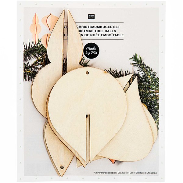 MADE BY ME Steckchristbaumkugeln 'natur'