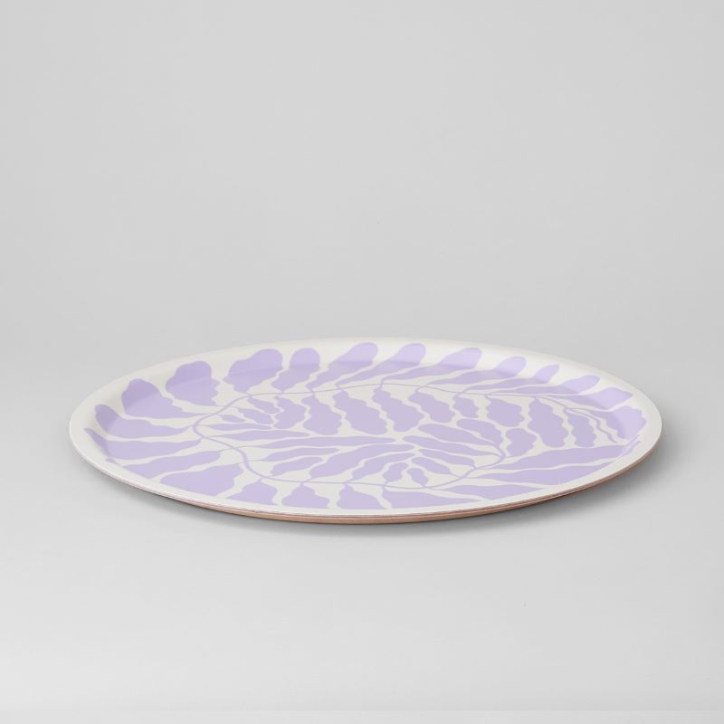 Wrap Rundes Tablett 'Lilac Leaves'