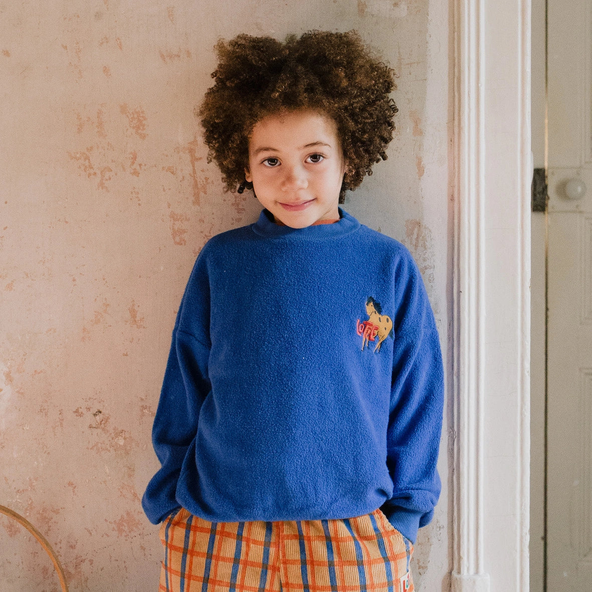 Lötiekids BLUE HORSE TEDDY SWEATSHIRT