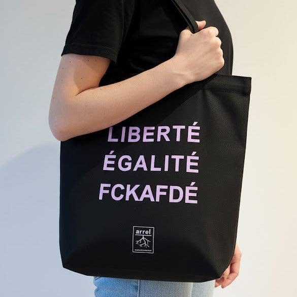 FCKAFDÉ Premium Tote Bag - Black & Purple