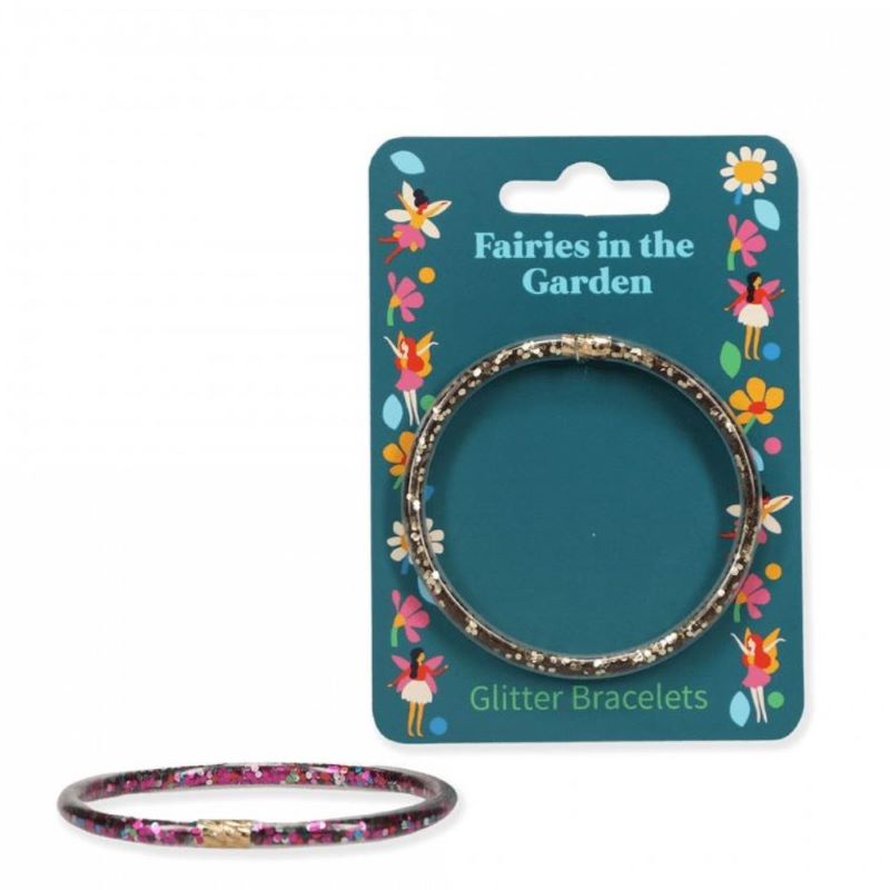 Set mit zwei Glitzerarmbändern 'Fairies in the Garden'