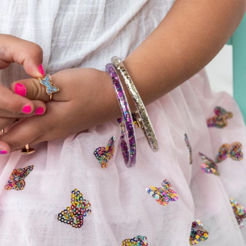 Set mit zwei Glitzerarmbändern 'Fairies in the Garden'
