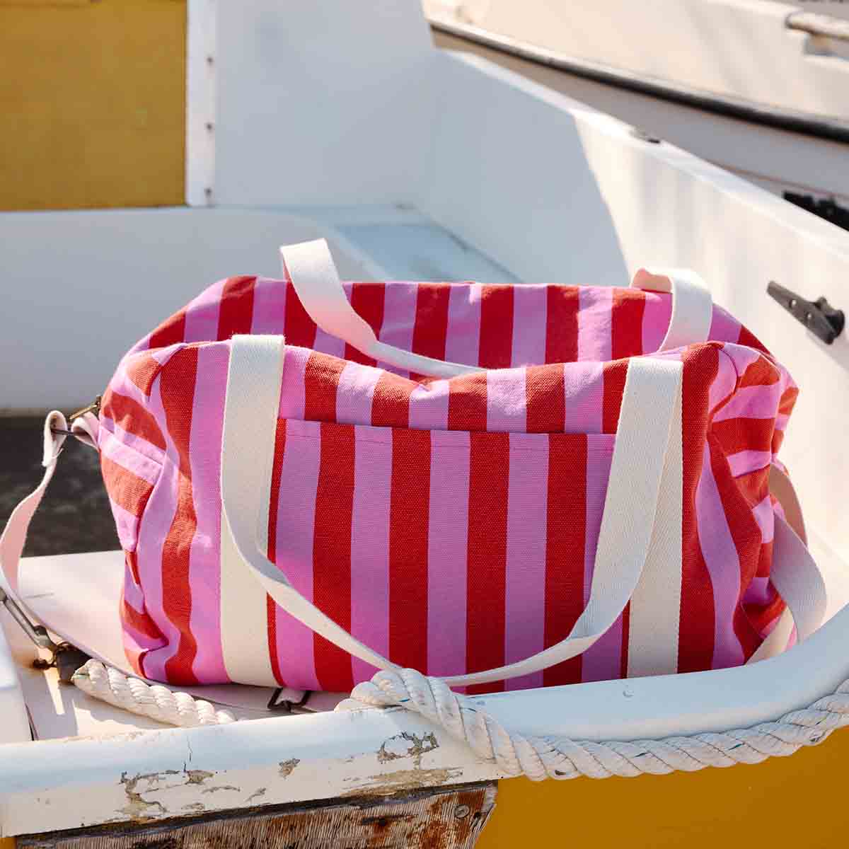 WICKELTASCHE - WOCHENENDTASCHE RAPHAEL STREIFEN ORCHIDEE/ TOMATE
