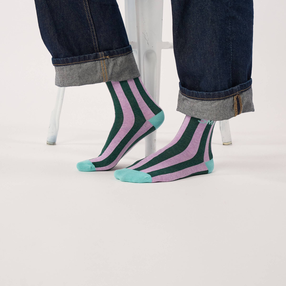 BILLYBELT - Gestreifte Socken  – Smile Grösse 36-41