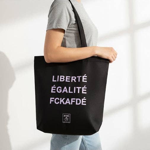 FCKAFDÉ Premium Tote Bag - Black & Purple