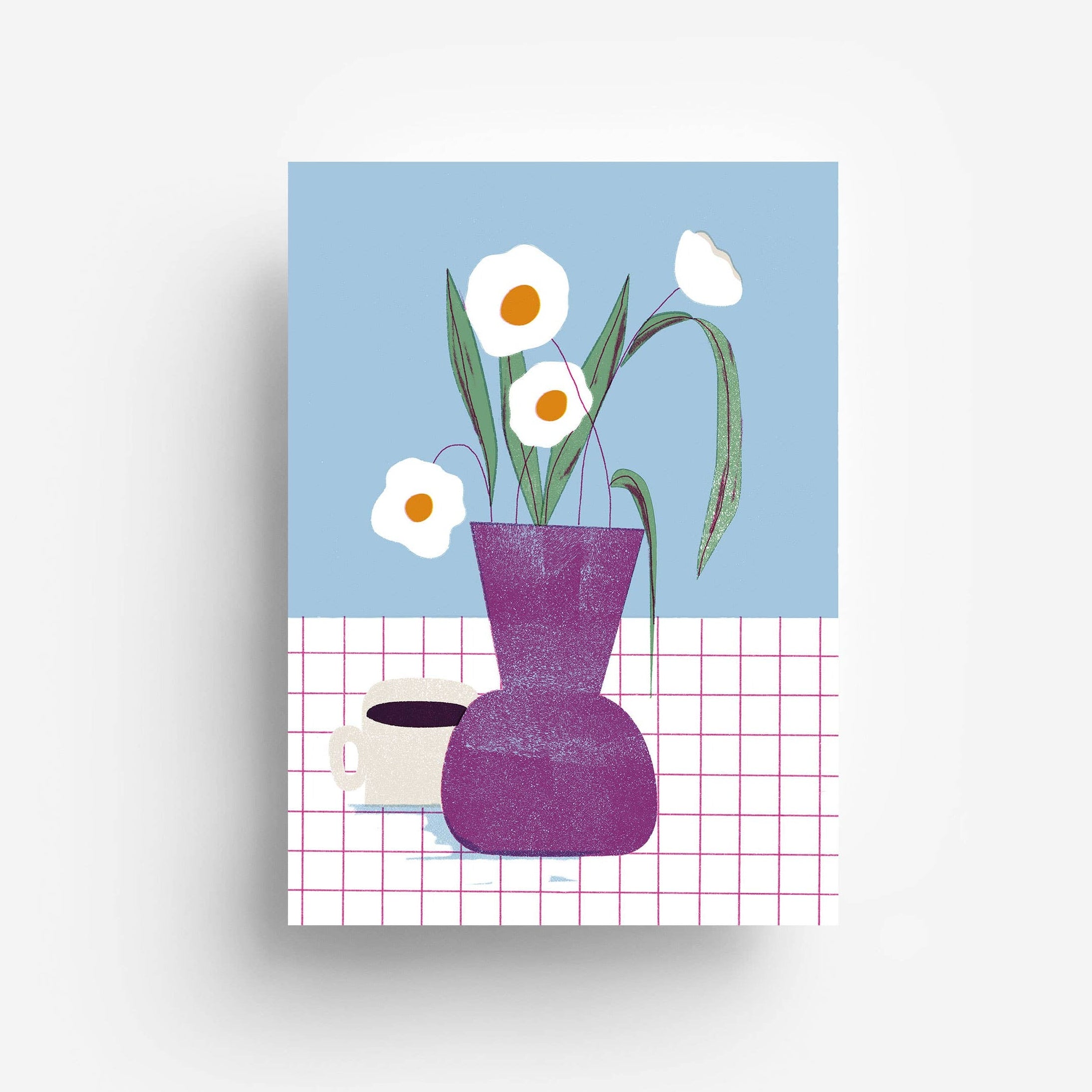 Kaffeeblumenpostkarte jungwiealt