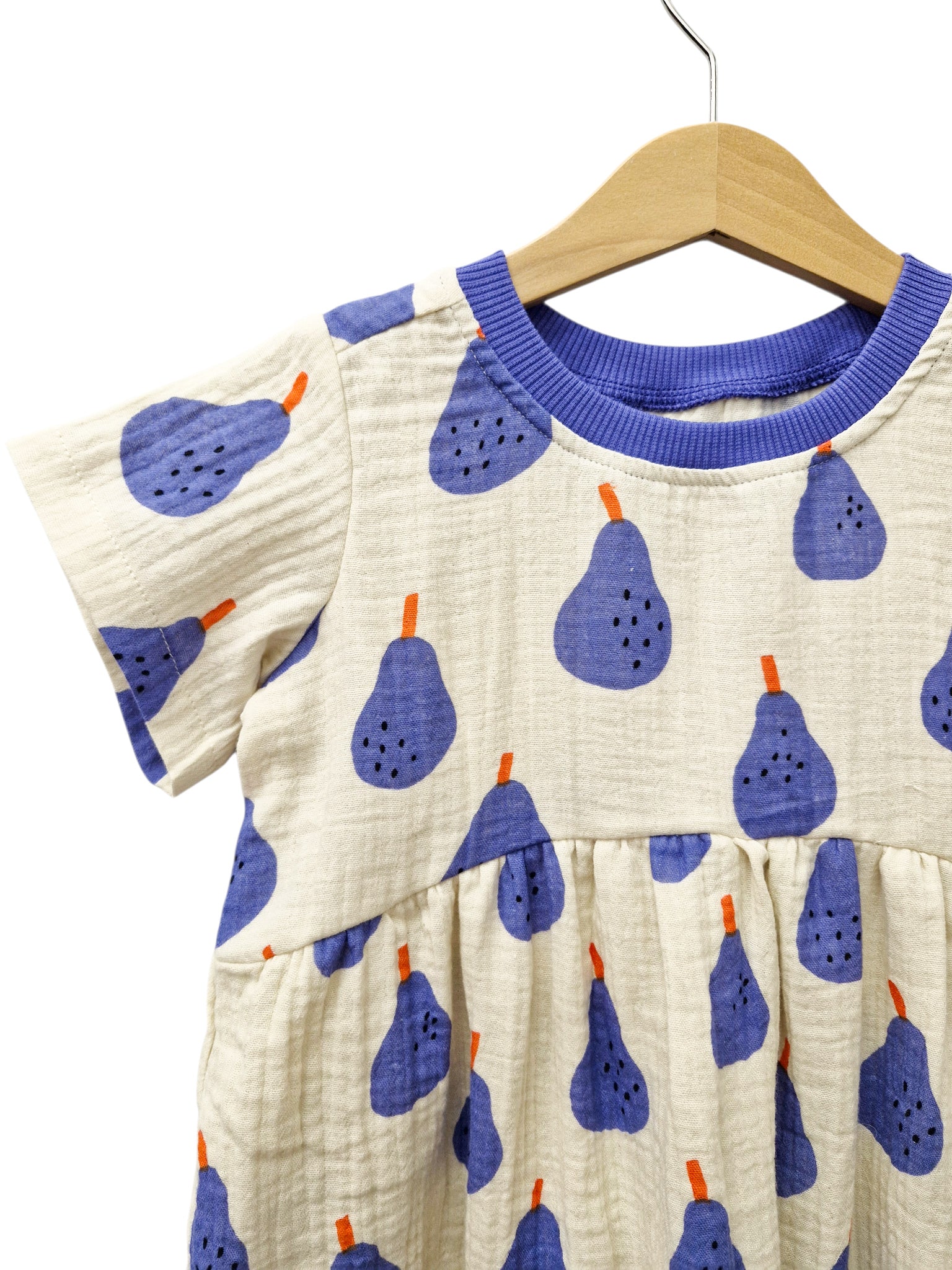 Musselinkleid Kurzarm 'Birne flieder'